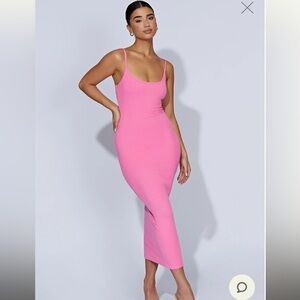 Meshki Alexis Ribbed Cami Midi Dress - Bubblegum Pink